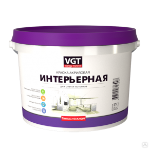 Краска ВД-АК-2180 интерьерная белоснежная (влагостойкая).10литр Краска ВД-АК-2180 интерьерная белоснежная (влагостойкая).10литр